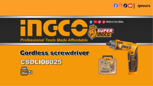 INGCO 8V 6NM CORDLESS SCREWDRIVER SET | 17PCS ACCESSORIES | CSDLI08025