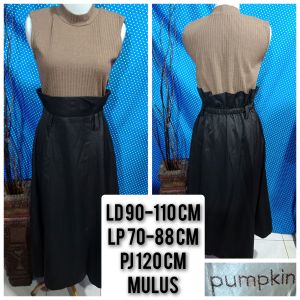 MIDI DRESS GAUN PESTA KNIT BROWN (PUMPKIN) 315
