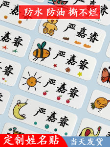 Kids Waterproof Name Sticker: Kindergarten Primary School Student Name Tag Velcro Adhesive Sticker Transparent Twin Label