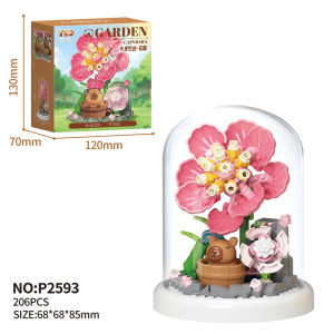 Kapi Bala Garden Series Small Grain Building Block Flower Simulation Tulip Rose Eternal Flower Ornament Building Block Toys