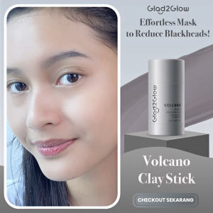 Glad2Glow Volcano Stick Maska Clay 3D Acid Pore Purifying Travel Size - Pembersih Pori & Detoksifikasi Kulit