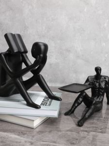 งานฝีมือโลหะหลอมแบบเรียบง่ายและโมเดิร์น สตั๊ดลูกปัดคนคิด ตกแต่งห้องนิตยสาร ห้องนั่งเล่น ประตูทางเข้า โรงแรม อุปกรณ์ตกแต่งภายใน