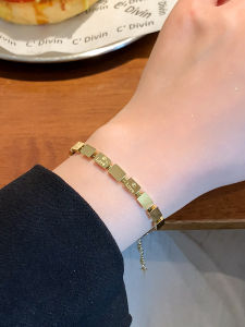 Delicate Titanium Steel Square Bracelet Womens Fashion Jewelry Student Party High Value Chain Accessory Polished Finish