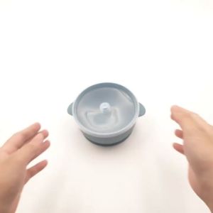 JIYU [JB-008] Silicone Suction Bowl with Lid / Mangkok Silikon Suction dengan Penutup BPA FREE
