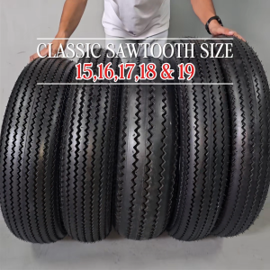 Classic Sawtooth Tubeless Tire Red Indian Size 15 16 17 18 19 Vintage Retro Custom Lasting Grip