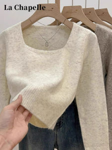 La Chapelle | Fall New Arrival Apricot Short Sleeve Knit Sweater