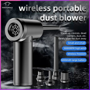 HKStorage USB Wireless Air Duster Blower Canned Air Spray for Computer PC Keyboard Clean Hair Dryer 500W Air Pump for Inflatables