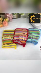CAG SHOP 1pc Bath Towel Glove Wiping Mud Remove Dead Skin Shower Exfoliating Rainbow Stripes Print Wiping Bath Towel