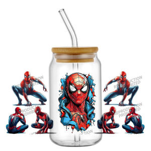 New 20 Design Spider-Man 16oz UV DTF 3D Phone Transfer Sticker Decals Wraps Glass Can Cups Creative Craft DIY Gifts