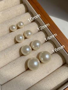S925 Silver Hepburn Style French Cream White Pearl Simple Earrings Womens Fashion Jewelry Elegant Commute Geometric Pattern