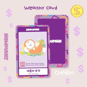 Thẻ kim bài hộ mệnh Snowmon Moni mang đến tài lộc phong cách dễ thương cute