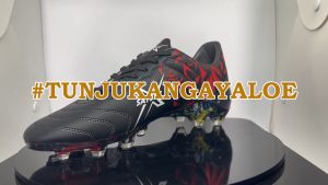 SATSET X Sepatu Sepak Bola Satset LEOPARD SPEED FG Black V reed Original - Black Red