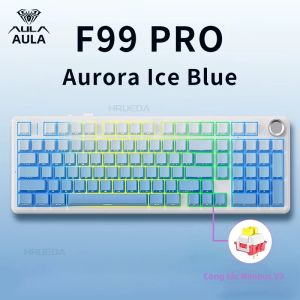 AULA | Bàn Phím Cơ Chơi Game AULA F99PRO 99 Phím Kết Nối Không Dây Ba Chế Độ Cấu Trúc Gasket Có Thể Thay Nóng Tùy Chỉnh Được Với Núm Điều Khiển Đa Phương Tiện