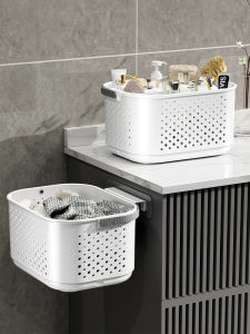 Portable Bath Basket Bathroom Storage Basket Drainage Shower Organizer Student Dormitory Toiletries Carrier Laundry Hamper