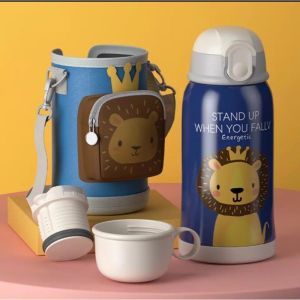 กระติกน้ำเด็ก 2in1 กระติกน้ำสแตนเลส กระติกน้ำเก็บความเย็น  ขนาด550ml