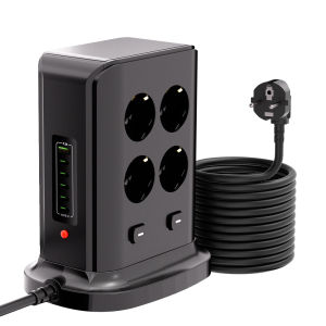 3000W EU plug Power Socket Switch 2/3M Extension Cable PD AC QC3.0 USB Fast Charger Adapter Family Outdoor Outlets Power Strip