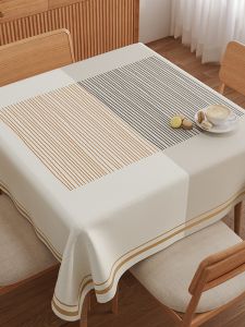 MUJIE Square Tablecloth Oil Waterproof Washable Nordic Style Luxury Sensation Dining Table Cloth Geometric Pattern Home Use
