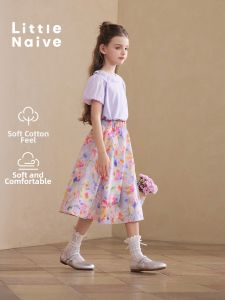 Little Naive | Floral Cotton Summer New Childrens A-line Skirt