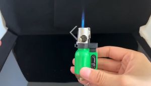 Windproof Jet Flame Butane Gas Refillable Lighter No Gas BBQ Flame Ignition Tools With Keychain For Easy Portability