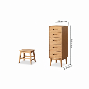 YUANSHI YUANSU | Solid Wood Scandinavian Five-drawer Chest