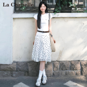 La Chapelle | Irregular Dots A-line Chiffon High Waist Skirt