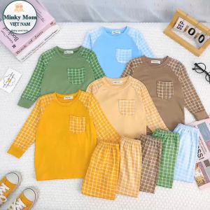 Bộ Quần Áo Trẻ Em Dài Tay Hiệu NATUCO Vải Thun Lạnh Cho Bé 0-8 tuổi mặc ngủ máy lạnh mùa thu TD-IN108
