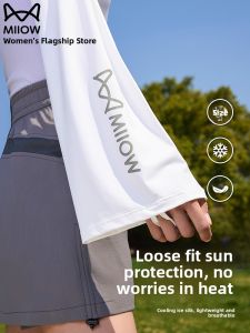 Miiow | Womens Loose Ice Silk Sun Protection Sleeve Covers Breathable Summer Hand Sleeves Long Gloves MiiOW Brand CT-BS-MR8866