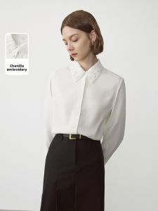 LANCY FROM 25 | Embroidered Commuter White Long Sleeve Shirt