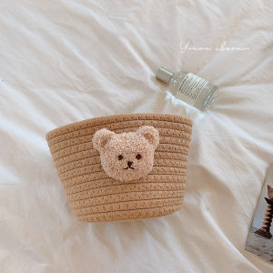 INS Style Cotton Rope Storage Baskets Hanging Bear Desktop Storage Box Sundries Barrettes Hair Ring Hair Accessories Makeup Brush Cotton Thread