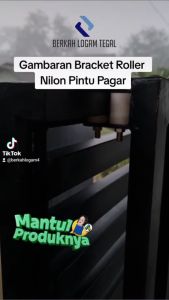 Bracket / braket roda nilon (roller nilon) pintu pagar besi stainles kayu