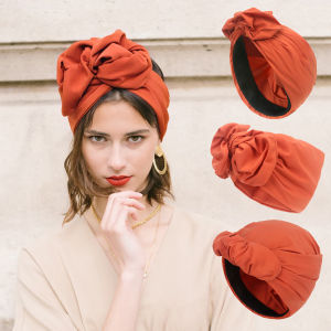 Vintage Soft French Turban Hat Fashion Female Bandana Headband Womens Hair Cover Cap Ladies Head Wraps Muslim Headscarf Bonnet