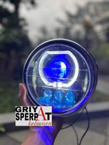 REFLEKTOR LAMPU DEPAN NINJA R SS BILED LED KOMBINASI PREDATOR 3 LENSA