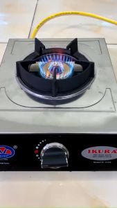 Bếp gas khè đơn toàn thân inox IKURA: Model - IV 01CA - Bếp Đơn Công Nghiệp - Lửa Lớn - dùng van cao áp