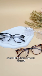 CAREVISY Photochromic Anti Blue Light Glasses Sunglasses Spectacles UV 400 Protection Anti Eye Fatigue PC Eyeglasses for Adults Men Women