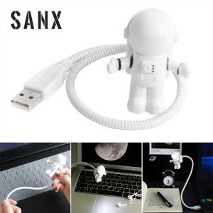 SANX USB Night Light LED Astronaut Lamp Desk Lamp Flexible LED Nightlight 5V Reading Table Light Space Man Decoration Lamp For Laptop