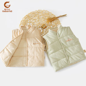 GE Bella Kids Colored Cotton Quilted Vest Infant Colored Cotton Waistcoat Girl Warm Cardigan Autumn and Winter