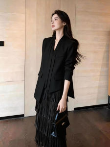 DANTING | Lady Professional Two-Piece Suit Fall 2026 Fringed Skirt & Jacket Set