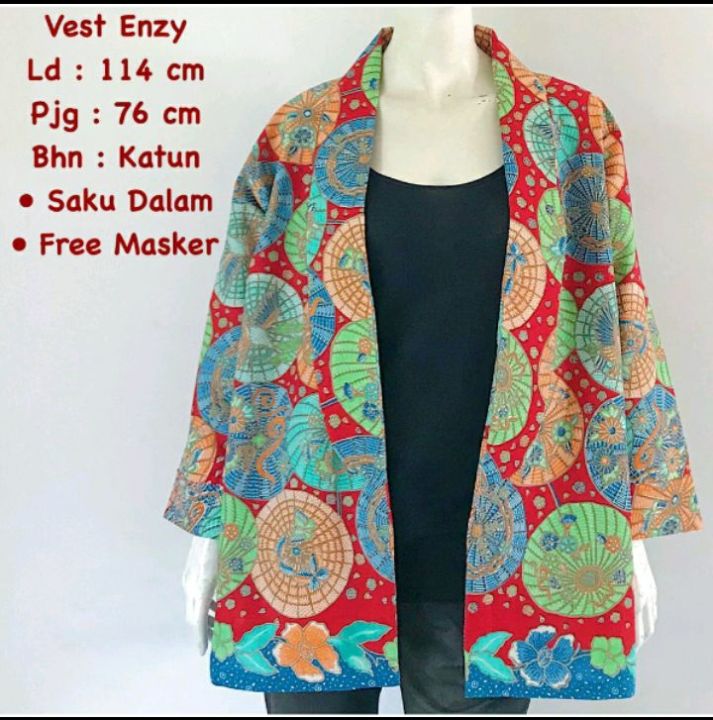 Vest%20Enzy%20#2%20Batik%20Solo%20Atasan%20Kerja%20Outer%20Wanita%20Bolero%20Batik%20Outer%20Batik%20Wanita%20-%20Image%204