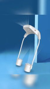 Summer 2000mAh Hands-free Neck Band Fan Hands-Free Hanging USB Rechargeable Dual Fan Mini Air Cooler Summer Portable Sarmocare