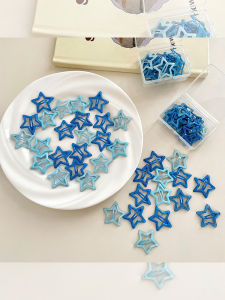 กิ๊บติดผมลายดาวสีฟ้า Y2K สำหรับผู้หญิง กิ๊บติดผมสไตล์เกาหลี ตกแต่งผมด้านข้าง ทรงหัวเข็มขัด ตกแต่งผมด้านข้าง สไตล์เกาหลี