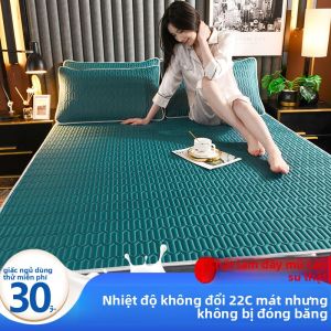 MONLEYTA | Bộ Đệm Latex Thái Lan Mát Mẻ Mùa Hè Giặt Được Gấp Nhẹ Kháng Khuẩn Dùng Tại Nhà Bề Mặt Lụa Sợi Mát