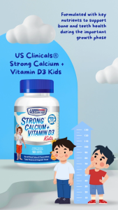 6 boxes US Clinicals Strong Calcium + Vitamin D3 Kids 90s 新加坡儿童成长增高强化骨骼牙齿咀嚼胶囊 Strong Bone Kids Kids Supplements