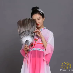 Quạt Lông Ngỗng Gia Cát Lượng Khắc Bát Quái Phong Thủy Quạt Lông Vũ Khổng Tước Quạt Khổng Minh - Pháp Tâm