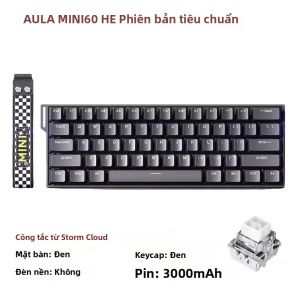 AULA | Bàn Phím Chơi Game AULA Mini60 RGB Hotswap Có Dây Không Dây Bluetooth Chế Độ 3 Trong 1 Phím Đầy Đủ Chống Hiện Tượng Bóng Ma Keycaps PBT Bền Bỉ Cho Máy Tính Để Bàn Và Máy Tính Xách Tay