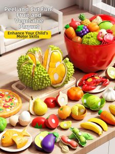 XIDIQI | Bộ Đồ Chơi Trái Cây Rau Củ Có Thể Cắt cho Bé Trai và Bé Gái