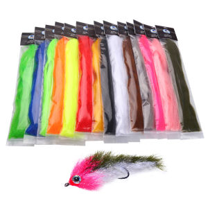 1Pack / 3Packs Fuzzy Slinky Fiber Fly Tying Material Streamer Minnow Pike Musky Jig Lures Long Synthetic Hair Tying Fibre
