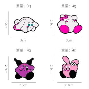 Bandai | 4/8pcs Cute Pink Cartoon Character Enamel Pins Set Kawaii Puppy Devil Cat Metal Brooches Aesthetic Decorative Pins for Clothes
