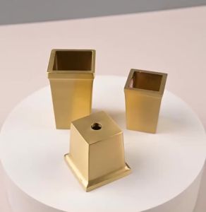 20254Pcs Square Tapered Brass Leg Tip Cups Cap For Mid-Century Chair Table Tea Coffee Bar Leg Feet