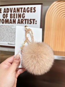 Luxurious Fox Fur Ball Keychain Mobile Phone Lanyard Car Key Holder Lightweight Elegant Design Premium Feeling Pendant