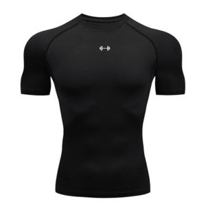 Men Sport T-shirt Quick Dry Bodybuilding Running Shirt Short Sleeve Compression Tops Gym T Shirt Fitness Male Jogging Tracksuit